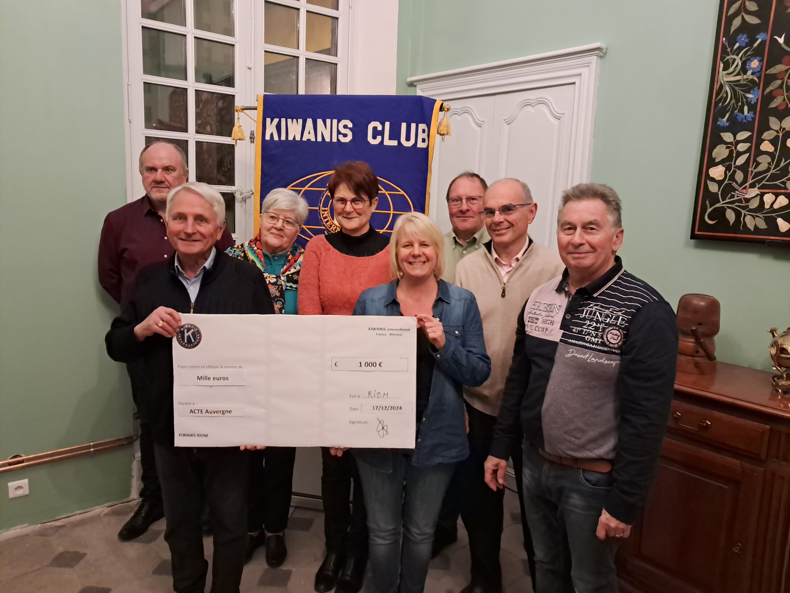 Le KIWANIS de Riom solidaire d’ACTE AUVERGNE