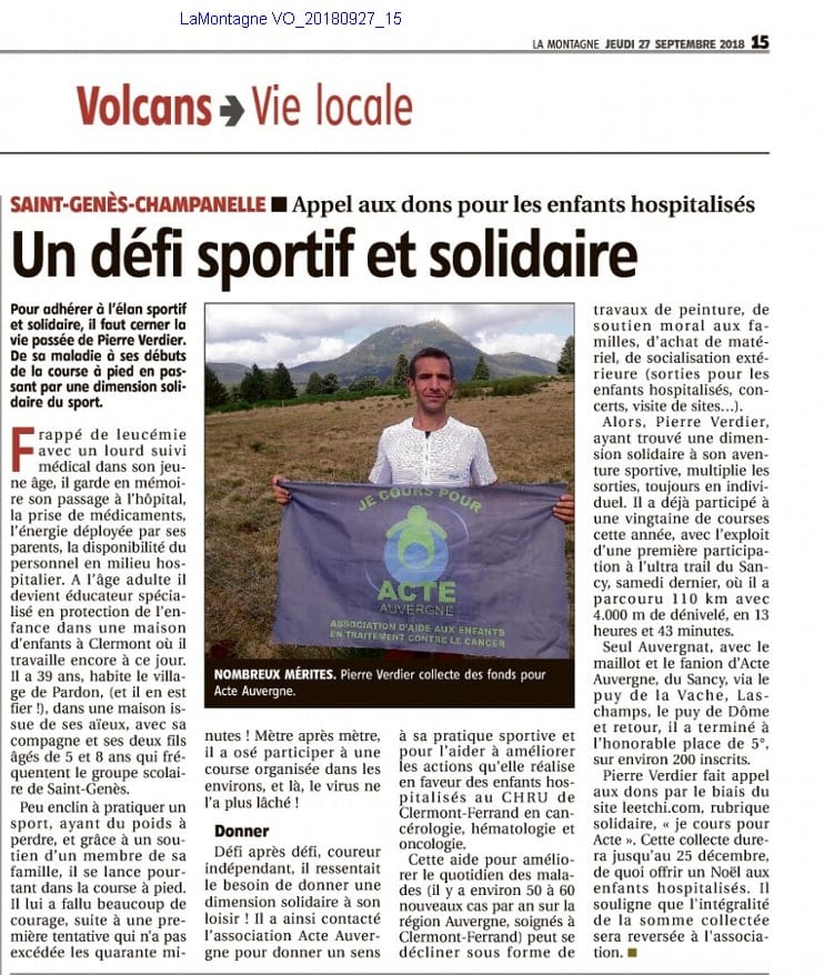 Un défi sportif et solidaire